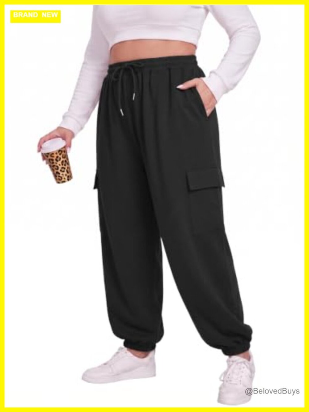 Plus Size Cargo Joggers Baggy Sweatpants Relaxed Fit Utility Pockets